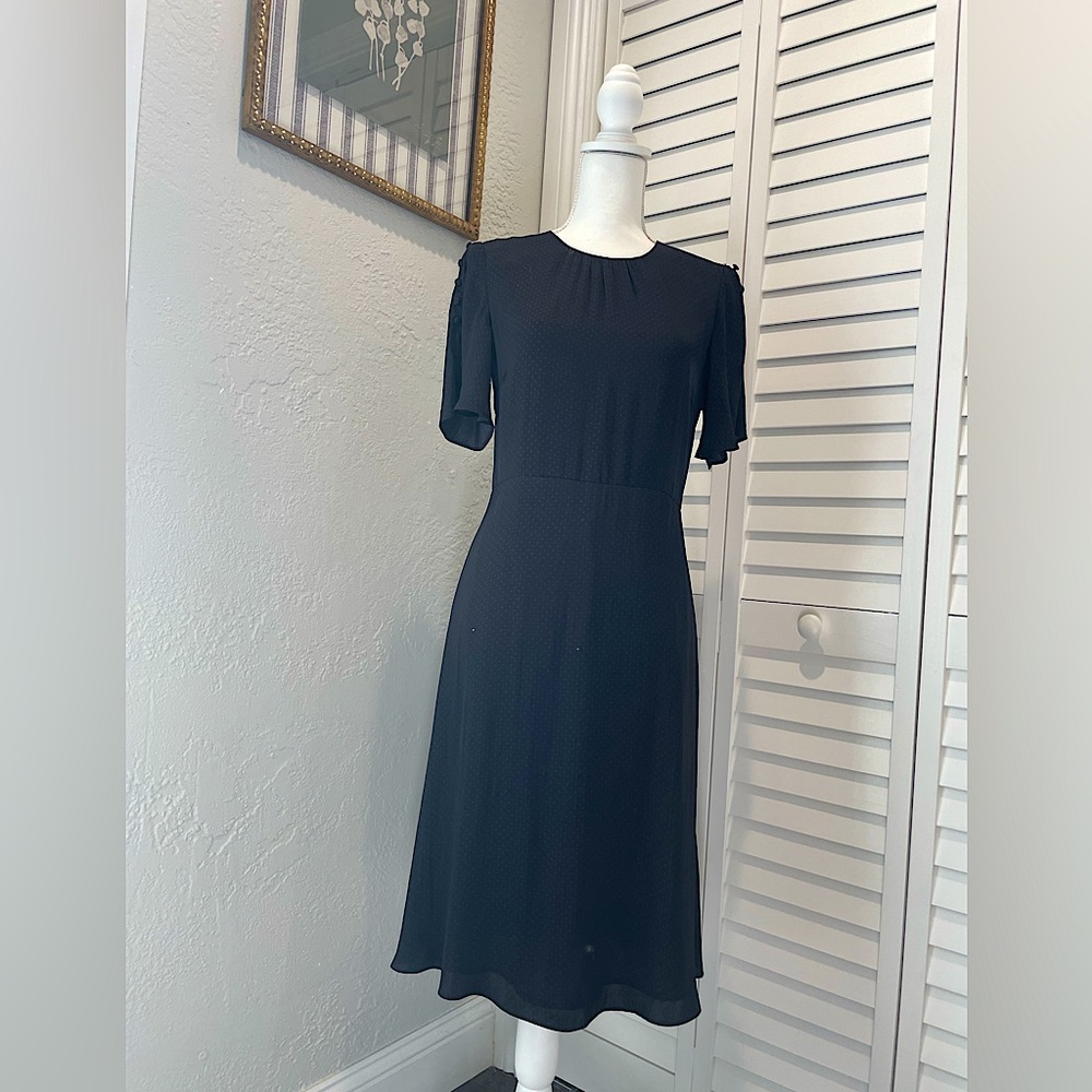 H&M Knee length button sleeve dress -Black- size 8